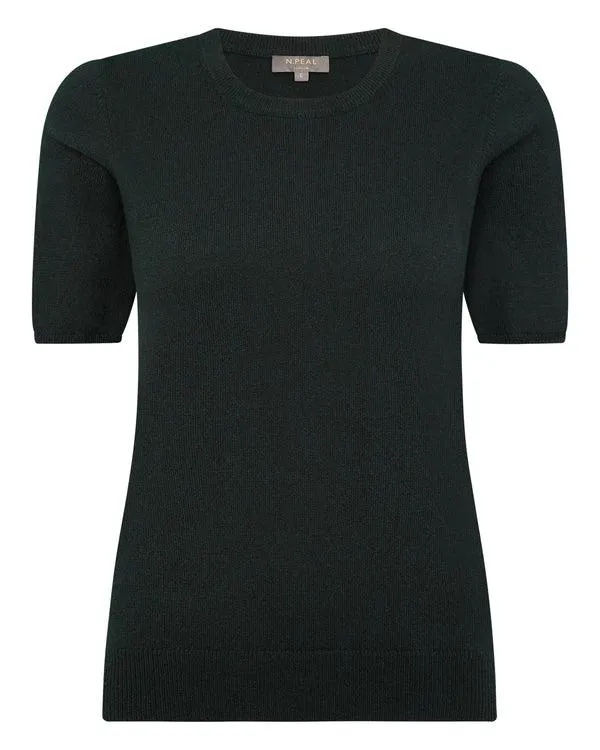 Women Women039s Round Neck Cashmere T ShirtIn Dark Green Dark Green NPeal Tops and Tshirts