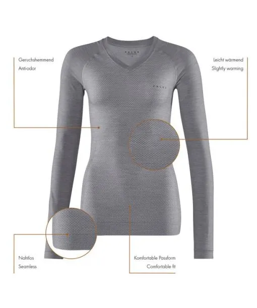 Women Women Long Sleeve Shirt WoolTech Light Capitain FALKE Long Sleeve Shirts