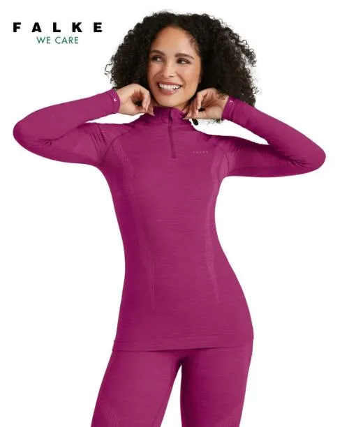 Women Women Long Sleeve Shirt WoolTech Radiant Orchid FALKE Long Sleeve Shirts