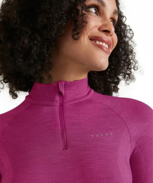Women Women Long Sleeve Shirt WoolTech Radiant Orchid FALKE Long Sleeve Shirts
