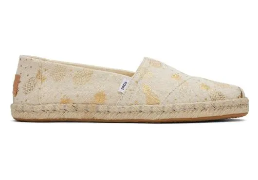 Women WomenAlpargata Rope Espadrille Gold Foil Pineapples TOMS Exclusives