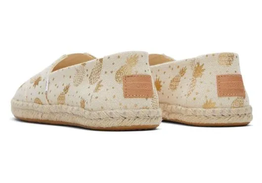 Women WomenAlpargata Rope Espadrille Gold Foil Pineapples TOMS Exclusives