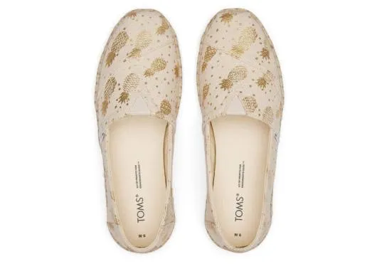 Women WomenAlpargata Rope Espadrille Gold Foil Pineapples TOMS Exclusives