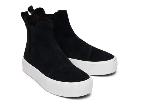 Women WomenFenix Platform Chelsea Black Suede Sneaker Black TOMS Platforms