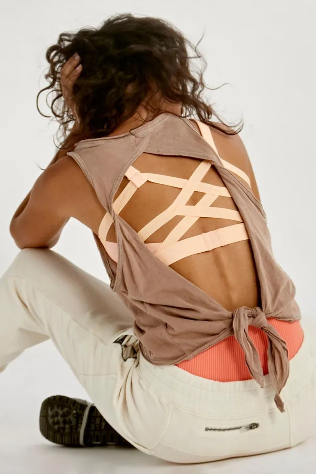 Women Workout Tops Free People Side Hustle Bra Iced Peach