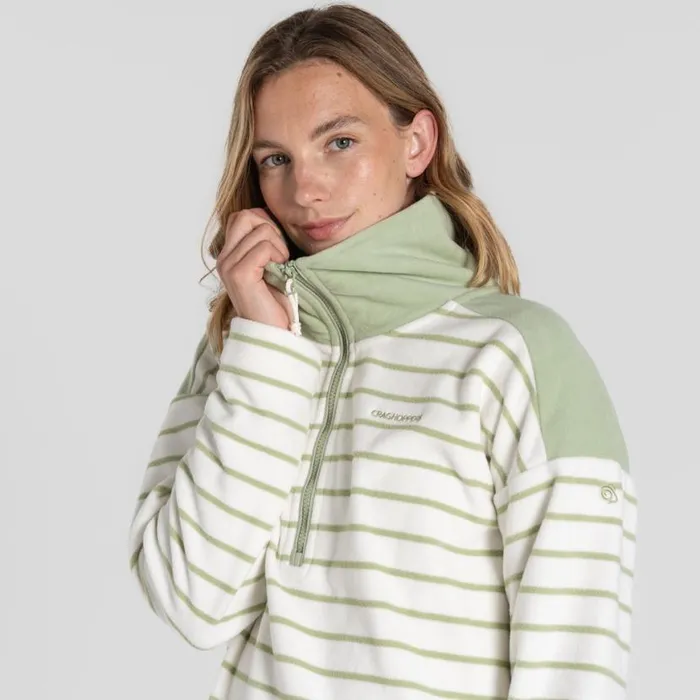 Womens Half Zip Fleece Craghoppers Lily Half Zip Fleece Bud Green Stripe Womens Half Zip Fleece Craghoppers Lily Half Zip Fleece Bud Green Stripe
