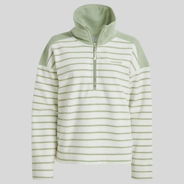 Womens Half Zip Fleece Craghoppers Lily Half Zip Fleece Bud Green Stripe Womens Half Zip Fleece Craghoppers Lily Half Zip Fleece Bud Green Stripe