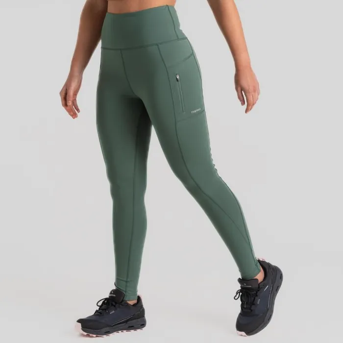 Womens Leggings Craghoppers Compression Thermal Leggings Frosted Pine