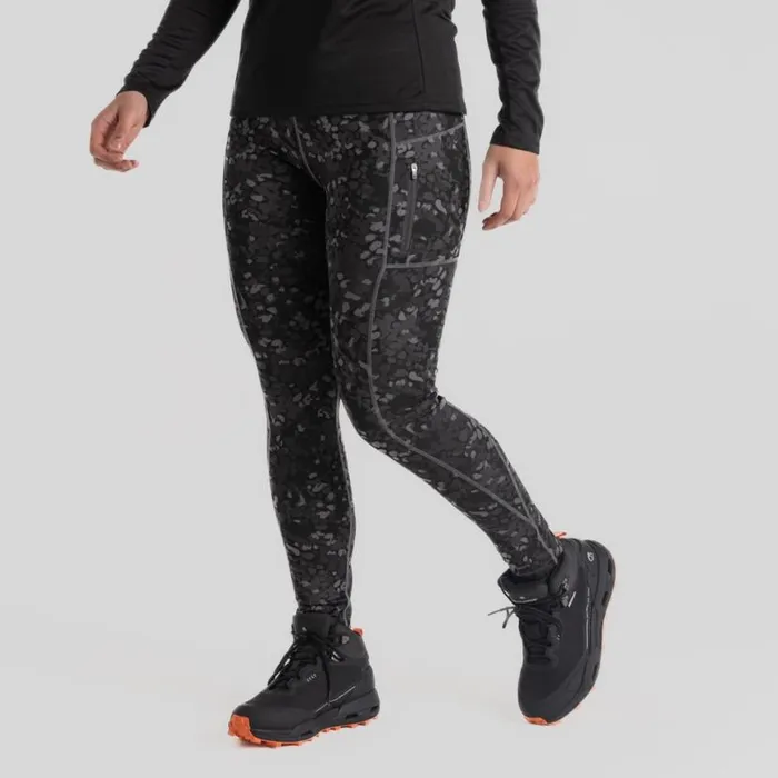 Womens Leggings Craghoppers Kiwi Pro Leggings Tonal Grey Print