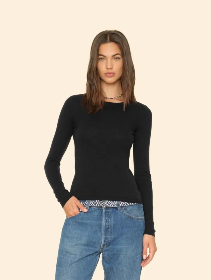 Xirena Black Crewe Sweater Women Sweaters and Jackets