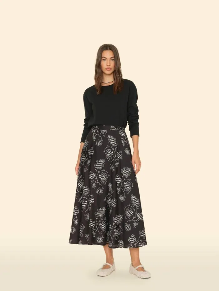 Xirena Black Pom Satine Skirt Women Skirts
