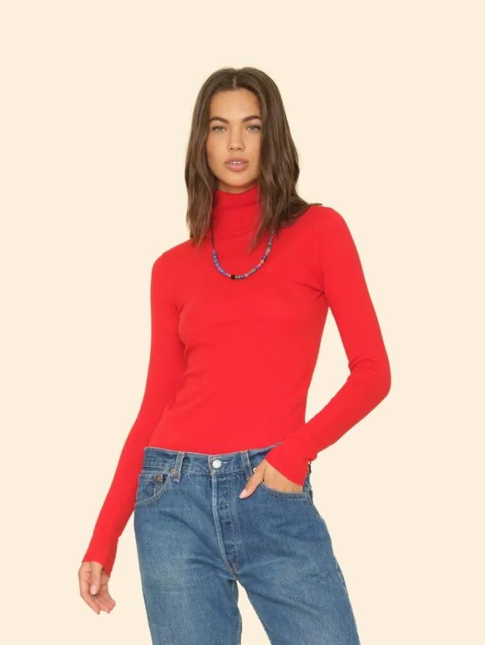 Xirena Bright Flame Tommy Sweater Women Sweaters and Jackets