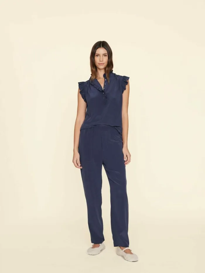Xirena Navy Mercer Silk Pant Women Pants and Jumpsuits